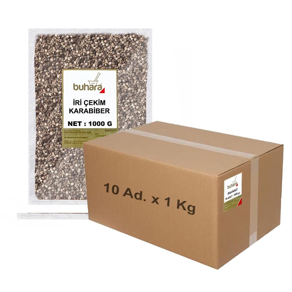 BUHARA TOPTAN KARABİBER KIRIK İRİ ÇEKİM 1 KG x 10 Ad - 10 KG