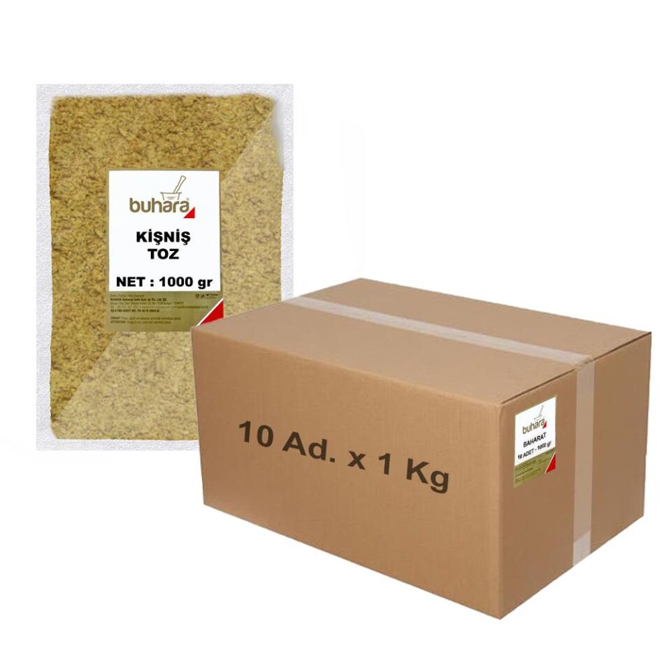 BUHARA TOPTAN KİŞNİŞ TOZ 1 KG x 10 Ad - 10 KG