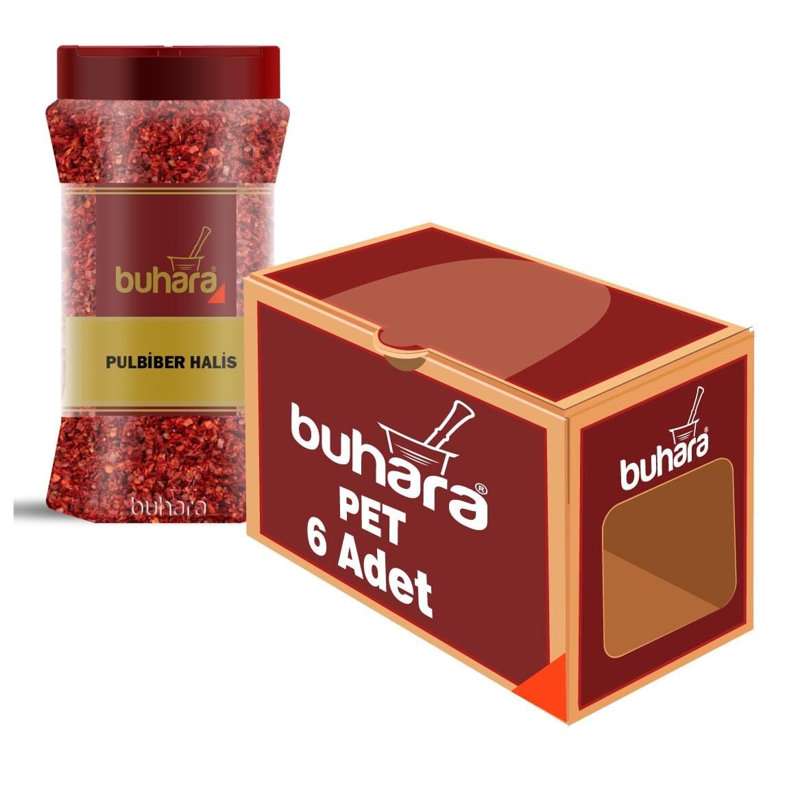 BUHARA TOPTAN PULBİBER HALİS 500 GR x 6 Ad. PET
