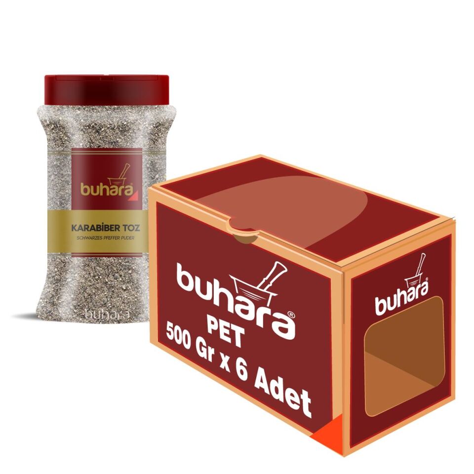 BUHARA TOPTAN KARABİBER TOZ 500 GR x 6 Ad. PET