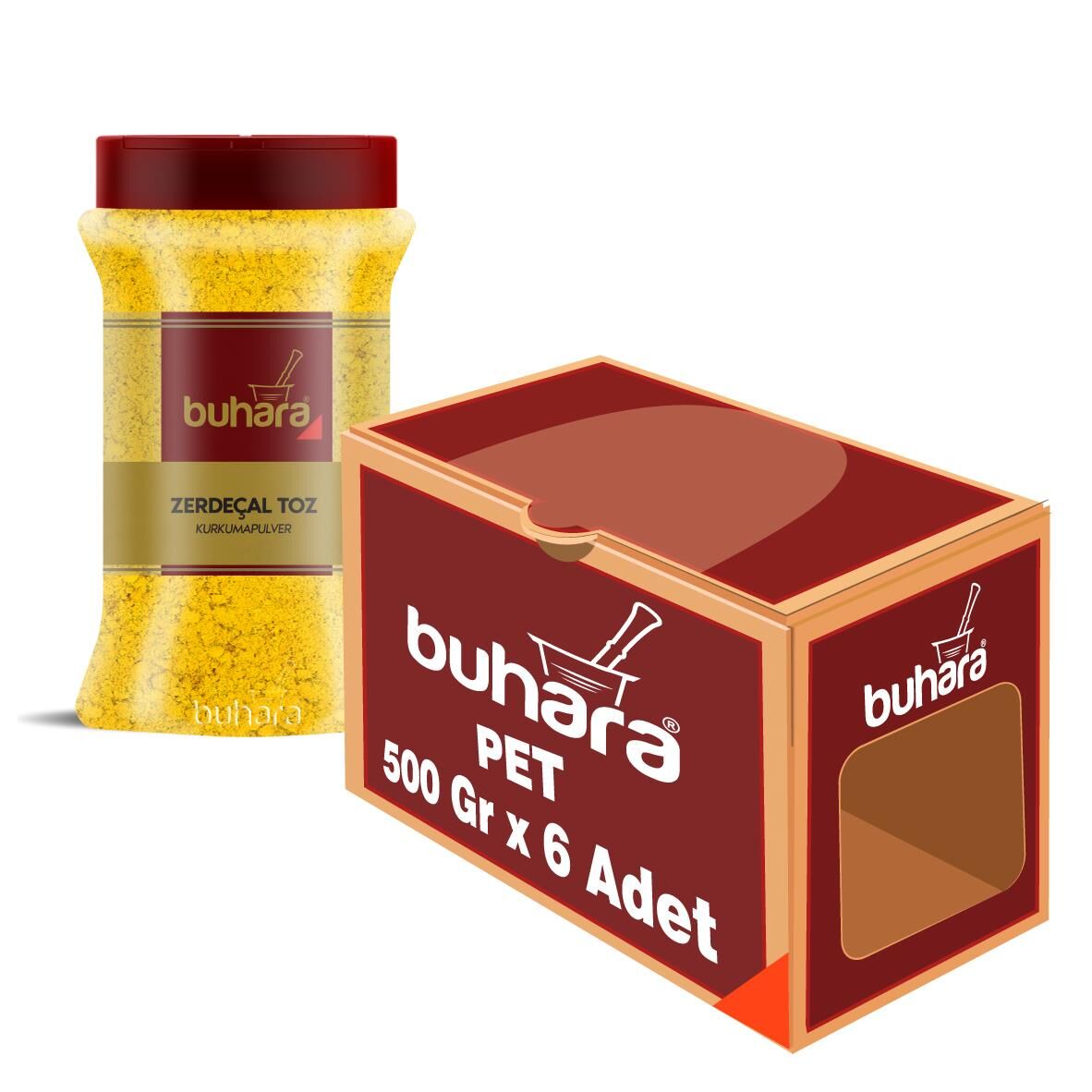 BUHARA TOPTAN ZERDEÇAL TOZ 500 GR x 6 Ad. PET