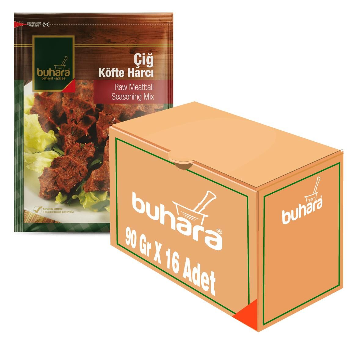 BUHARA TOPTAN ÇİĞ KÖFTE HARCI 100 GR x 16 Ad.