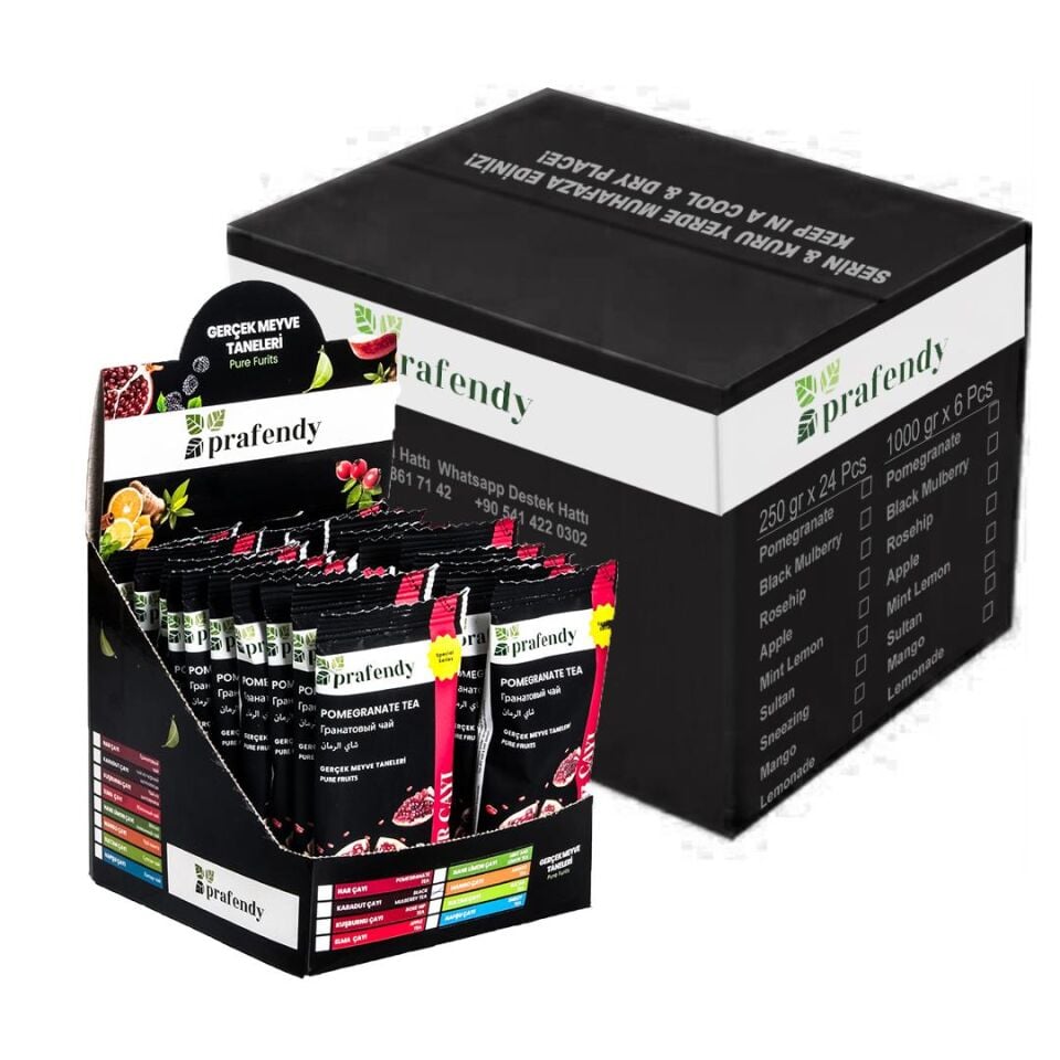 PRAFENDY TOPTAN NAR ÇAYI TEK İÇİMLİK 15 GR x 20 Ad. x 12 Ad.