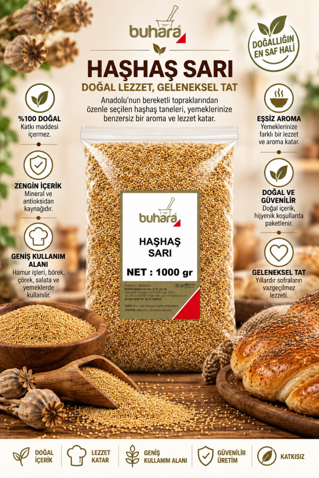 BUHARA HAŞHAŞ SARI 1000 GR