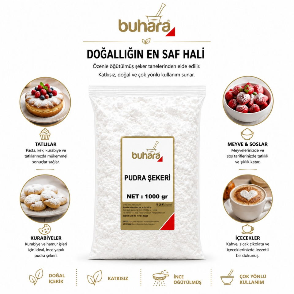 BUHARA PUDRA ŞEKERİ 1000 GR