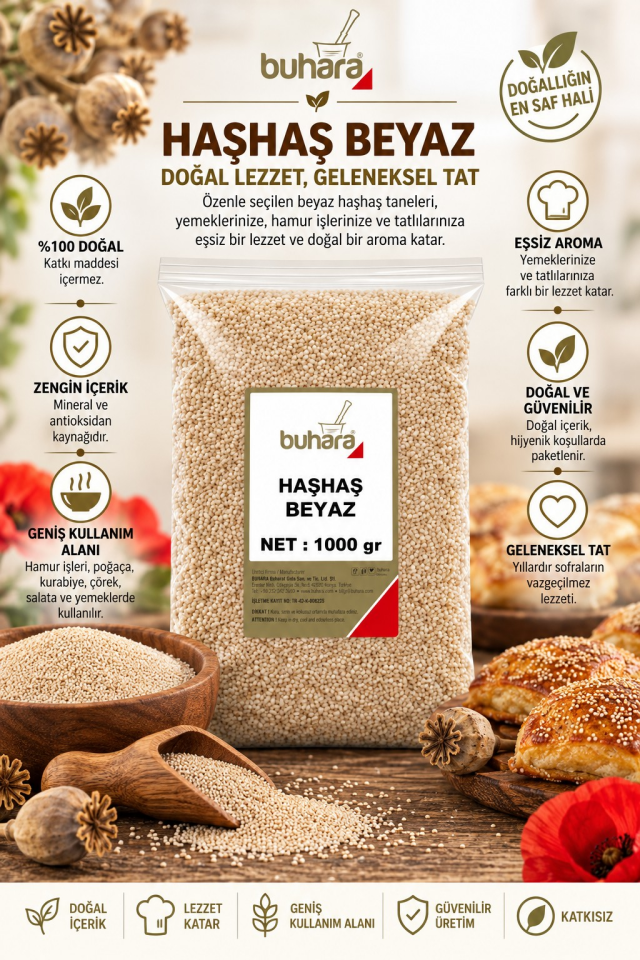 BUHARA HAŞHAŞ BEYAZ 1000 GR