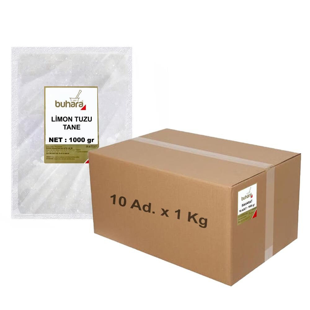 BUHARA TOPTAN LİMON TUZU TANE 1 KG x 10 Ad - 10 KG