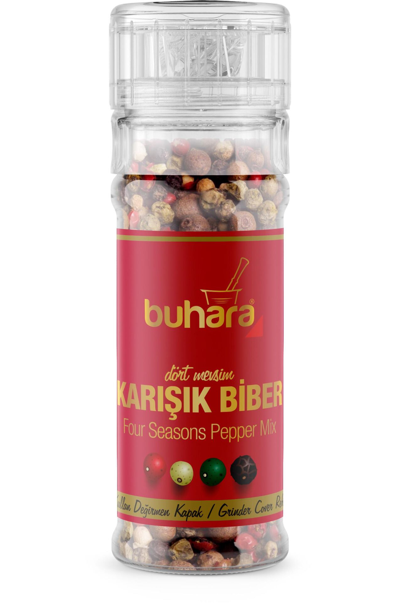 BUHARA 4 MEVSİM KARIŞIK BİBER CAM DEĞİRMEN 40 GR