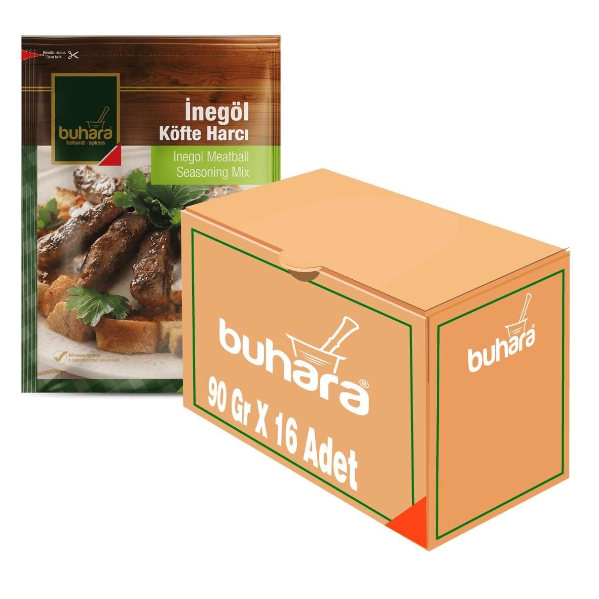 BUHARA TOPTAN İNEGÖL KÖFTE HARCI 90 GR  x 16 Ad.
