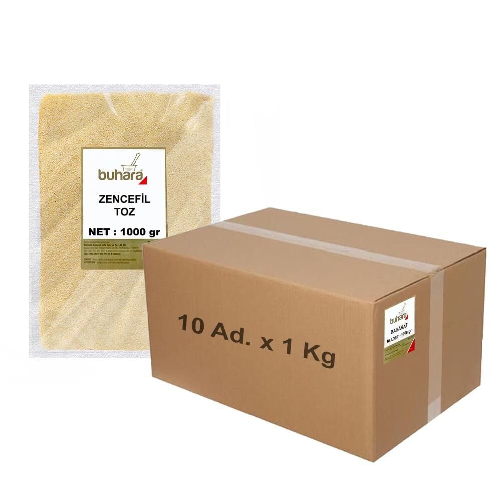 BUHARA TOPTAN ZENCEFİL TOZ 1 KG x 10 Ad - 10 KG