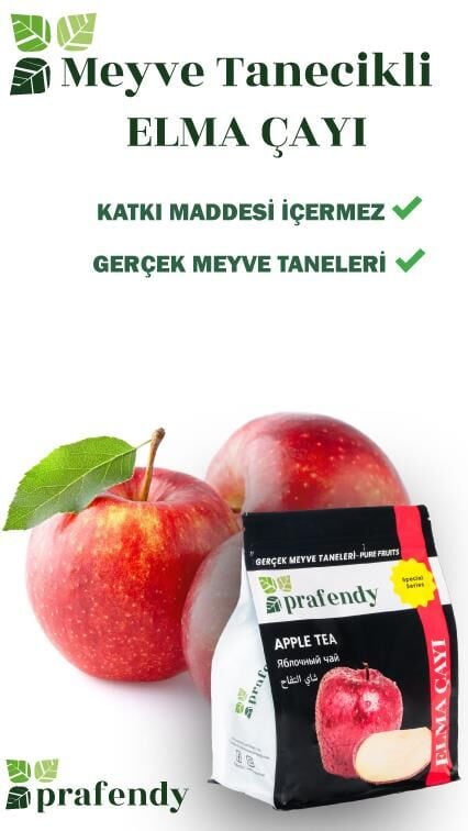 PRAFENDY TOPTAN ELMA ÇAYI GERÇEK MEYVE TANELİ 1 Kg x 6 Ad.