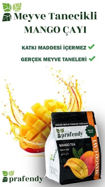 PRAFENDY TOPTAN MANGO ÇAYI GERÇEK MEYVE TANELİ 1 Kg x 6 Ad.