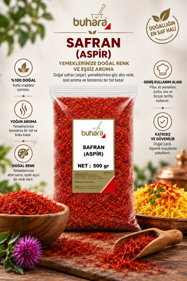 BUHARA SAFRAN (ASPİR) 500 GR