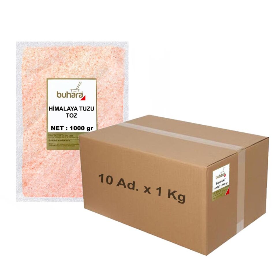 BUHARA TOPTAN HİMALAYA TUZU TOZ 1 KG x 10 Ad - 10 KG