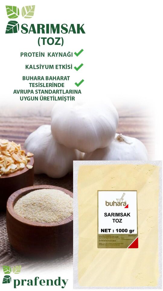 BUHARA TOPTAN SARIMSAK TOZU 1 KG x 10 Ad - 10 KG