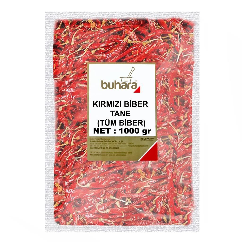 BUHARA KIRMIZI BİBER TANE (TÜM BİBER) 1000 GR