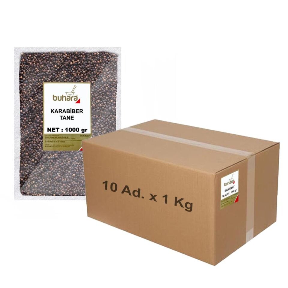 BUHARA TOPTAN KARABİBER TANE 1 KG x 10 Ad - 10 KG