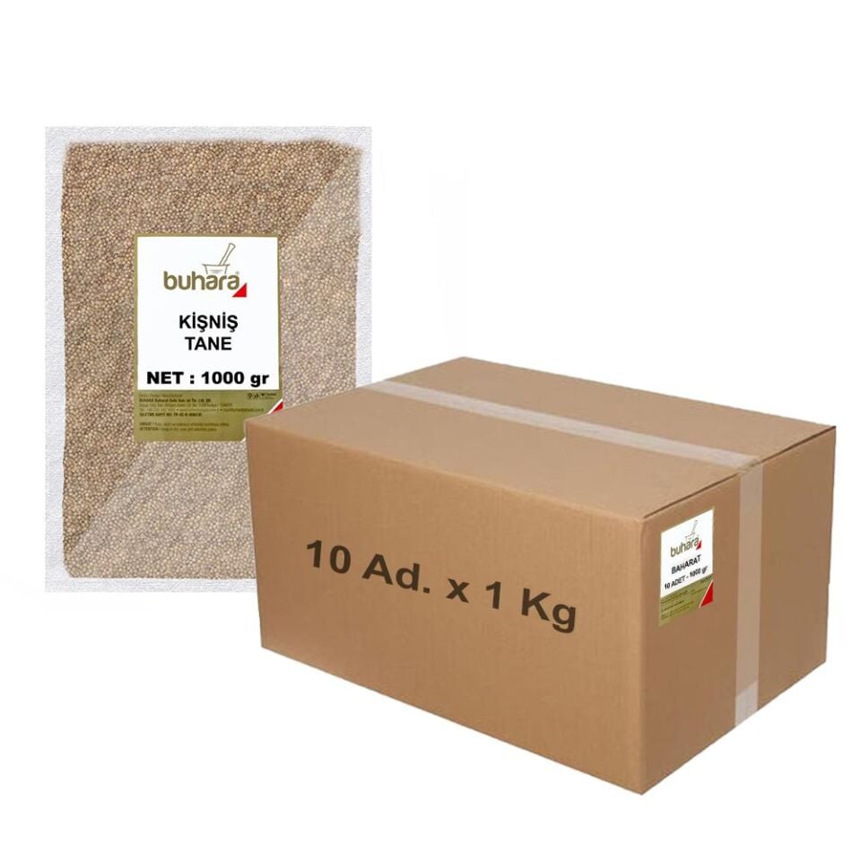 BUHARA TOPTAN KİŞNİŞ TANE 1 KG x 10 Ad - 10 KG