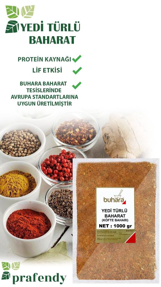 BUHARA TOPTAN KÖFTE BAHARI-YEDİ TÜRLÜ BAHARAT 1 KG x 10 Ad - 10 KG