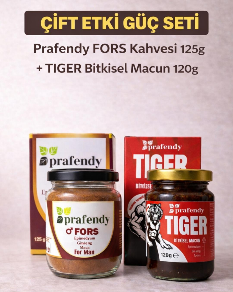 Prafendy FORS Kahvesi 125g + TIGER Bitkisel Macun 120g Erkeklere Özel Kombin Set