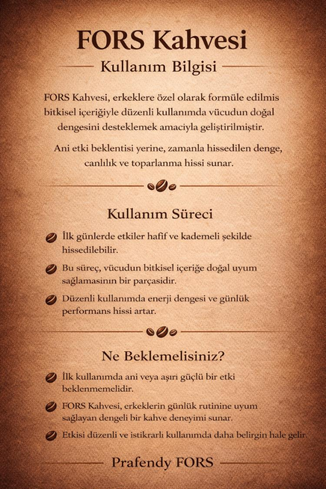 PRAFENDY FORS Epimedium-Gingseng Karışımlı Erkeklere Özel Kahve 125g