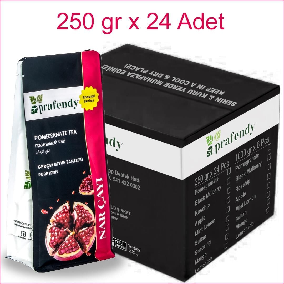 PRAFENDY NAR ÇAYI GERÇEK MEYVE TANELİ 250 gr x 24 Ad.