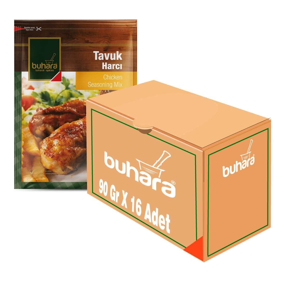 BUHARA TOPTAN TAVUK HARCI 90 GR  x 16 Ad.