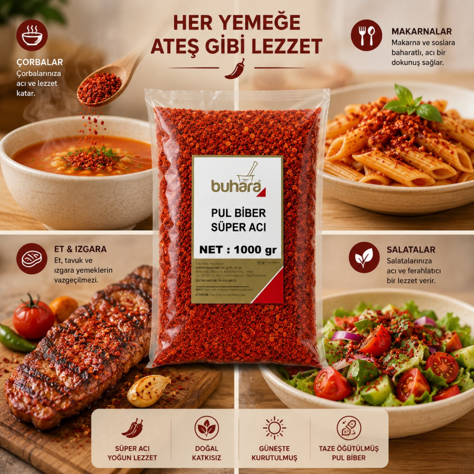 BUHARA SÜPER ACI PULBİBER 1000 GR
