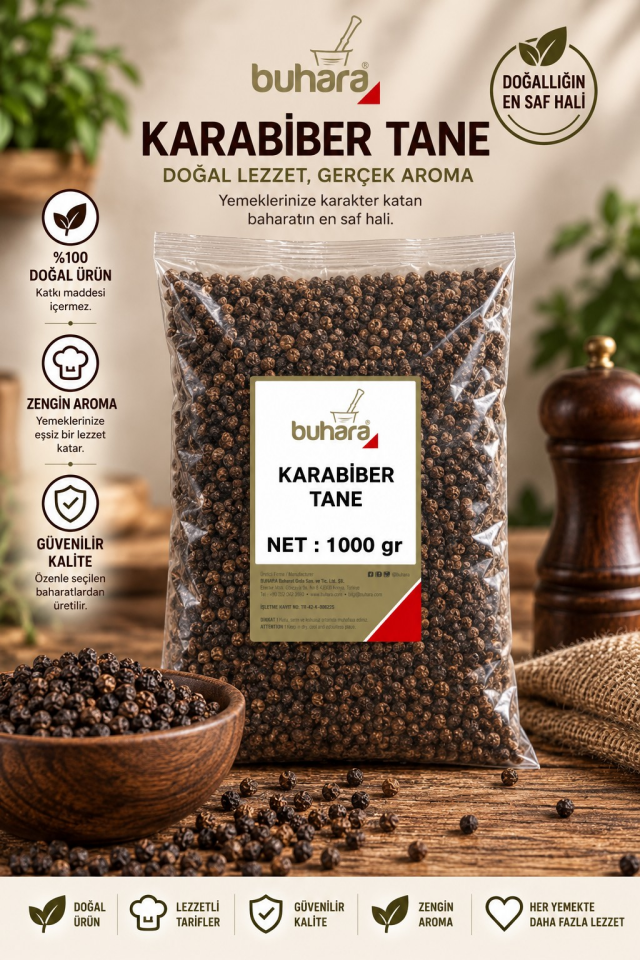 BUHARA KARABİBER TANE 1000 GR