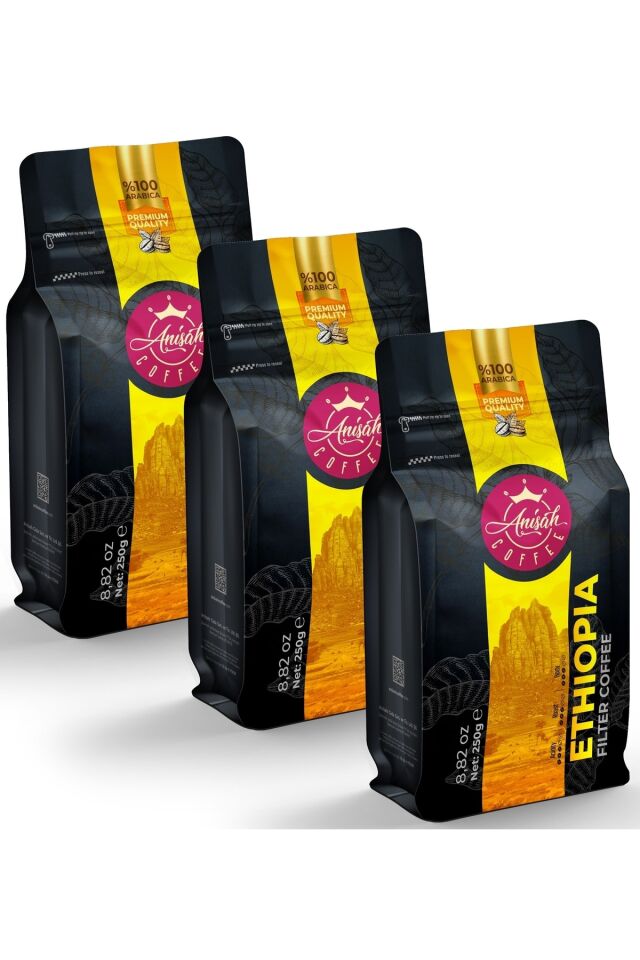 Anişah Etiyopya Filtre Kahve Öğütülmüş 3x250 Gr - 3'lü Paket
