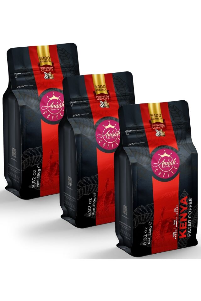 Anişah Kenya Filtre Kahve Öğütülmüş 3x250 gr - 3'lü Paket