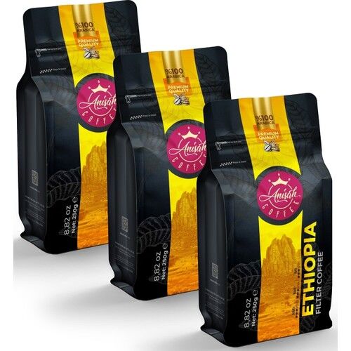 Anisah Coffee  Etiyopya Filtre Kahve Çekirdek 3 x 250 gr