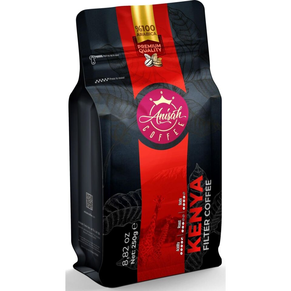 ANİŞAH KENYA ORTA KAVRULMUŞ  FİLTRE KAHVE - ÖĞÜTÜLMÜŞ 250 GR