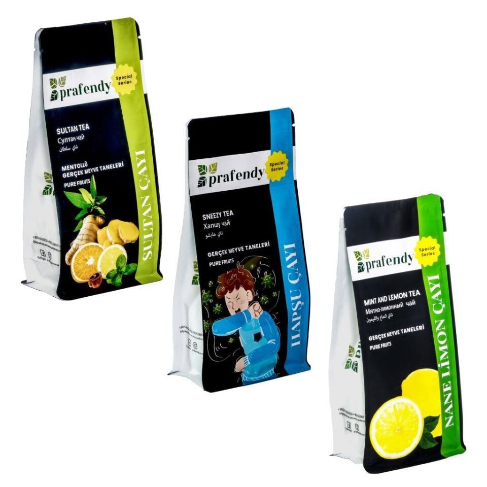 PRAFENDY SULTAN - HAPŞU - NANE LİMON ÇAYI, GERÇEK MEYVE TANELİ 3 x 250 Gr