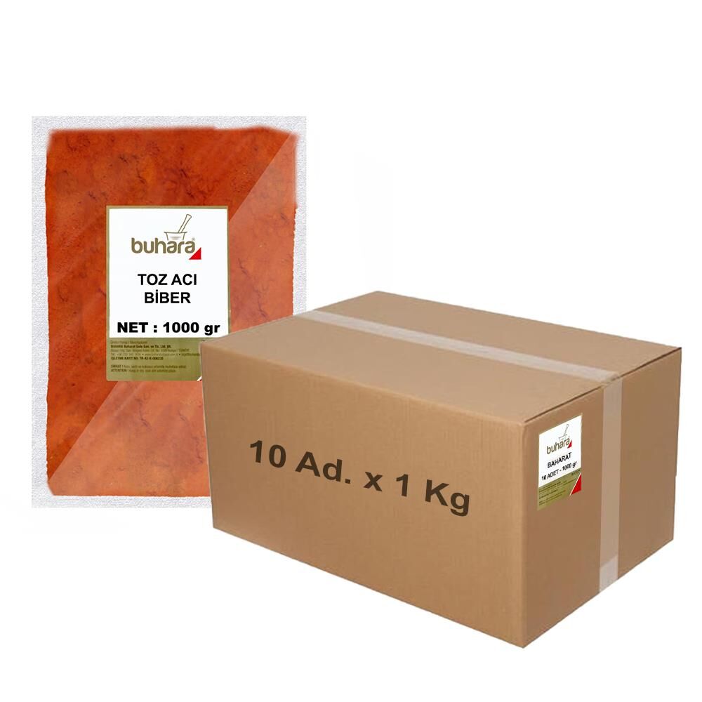 BUHARA TOPTAN TOZ ACI BİBER 1 KG x 10 Ad - 10 KG