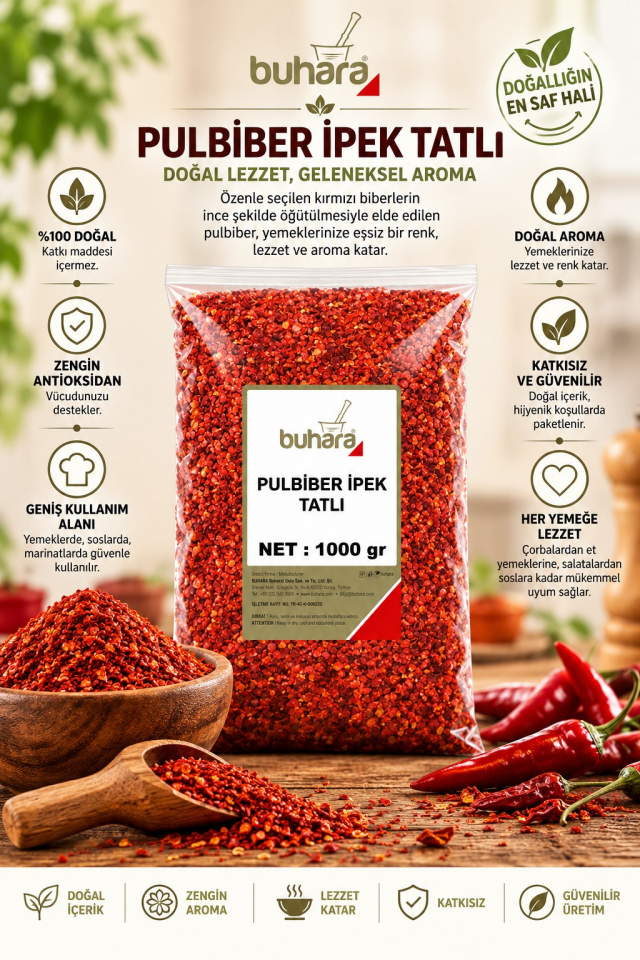 BUHARA PULBİBER İPEK TATLI 1000 GR