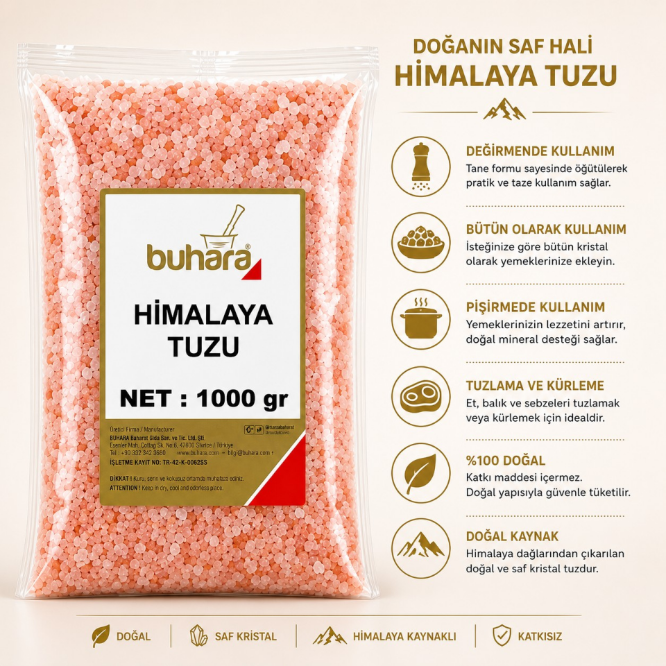 BUHARA HİMALAYA TUZU TANE 1000 GR