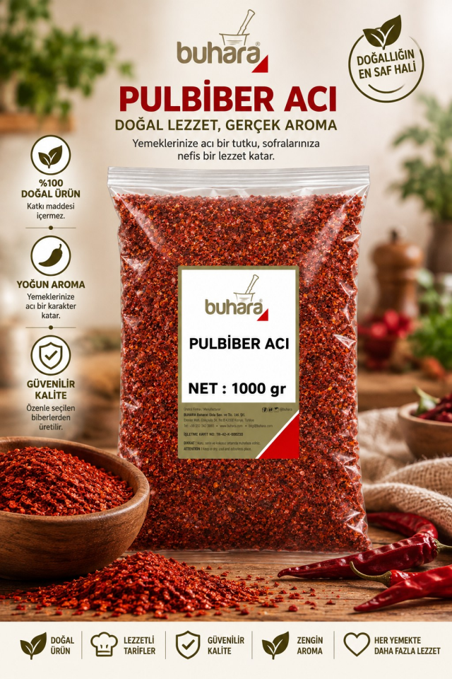 BUHARA PULBİBER ACI (İRİDİŞ) 1000 GR
