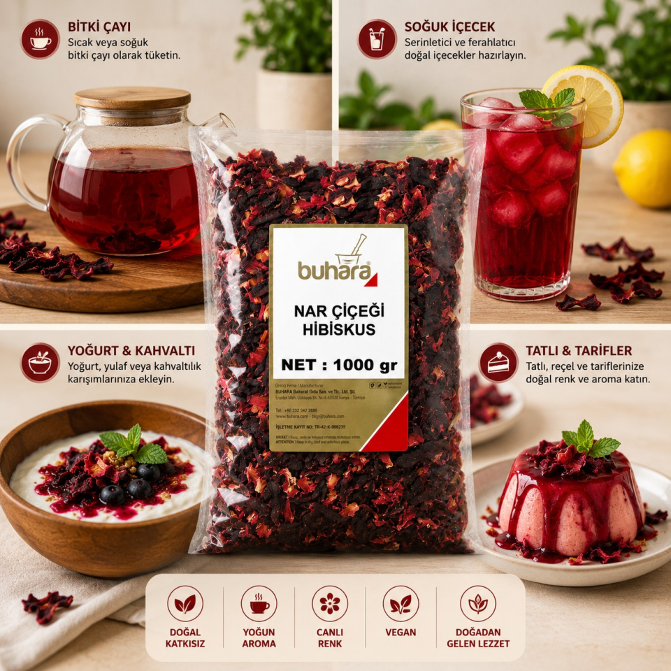 BUHARA NAR ÇİÇEĞİ-HİBİSKUS 1000 GR