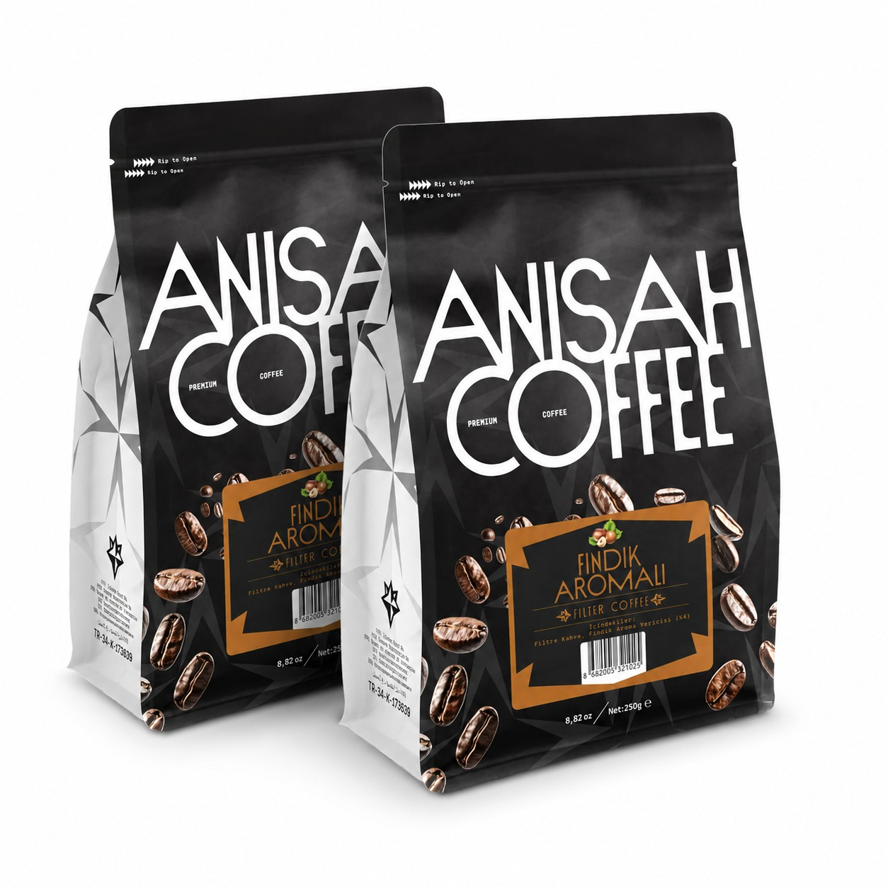 Anişah Fındık Aromalı Filtre Kahve 2 X 250 Gr 2'li Set