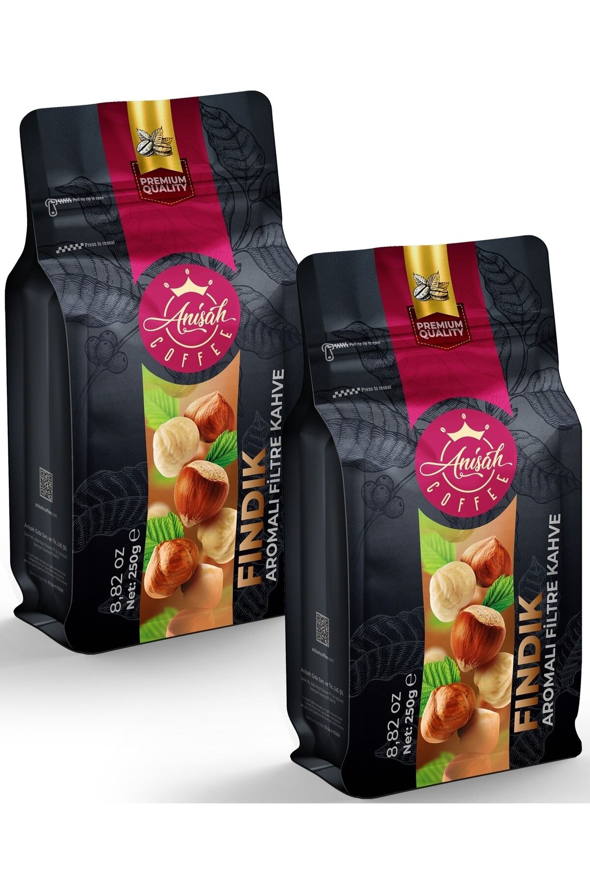 Anişah Fındık Aromalı Filtre Kahve 2 X 250 Gr 2'li Set