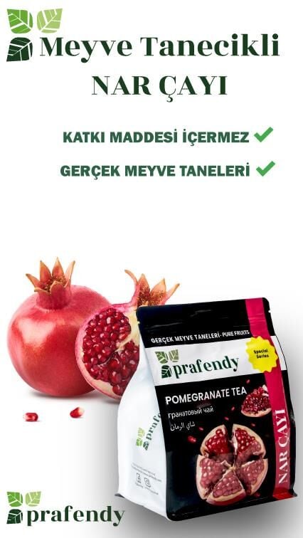 PRAFENDY TOPTAN NAR ÇAYI GERÇEK MEYVE TANELİ 1 Kg x 6 Ad.