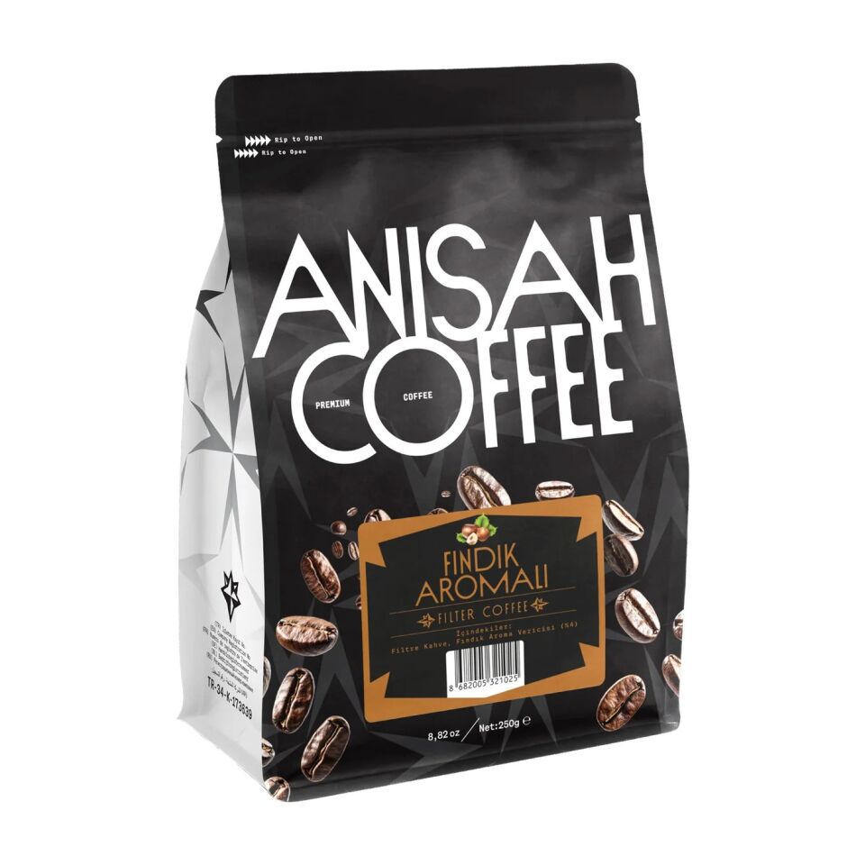 ANİŞAH FINDIK AROMALI FİLTRE KAHVE ÖĞÜTÜLMÜŞ 250 GR