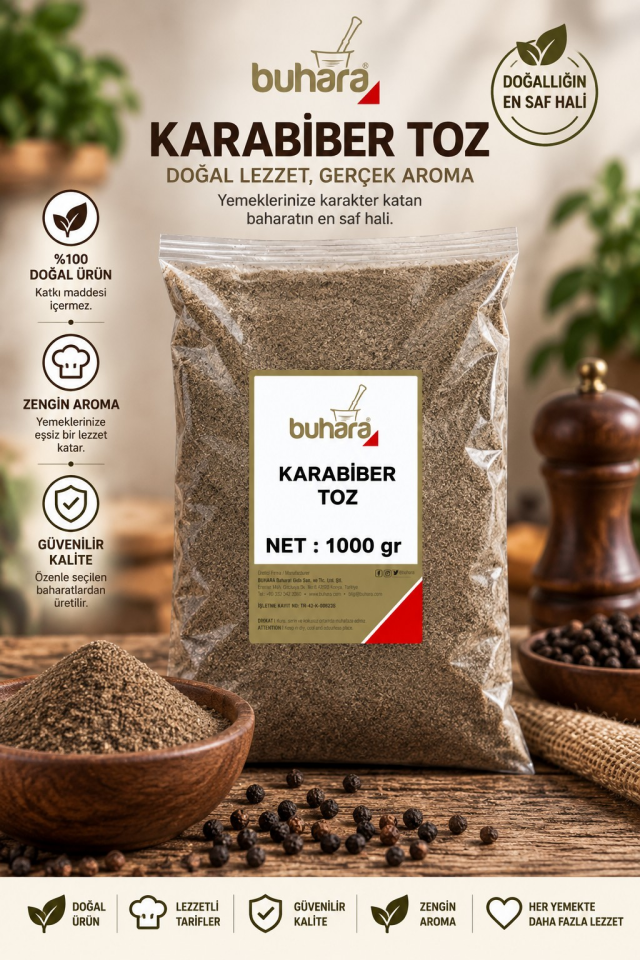 BUHARA KARABİBER TOZ 1000 GR