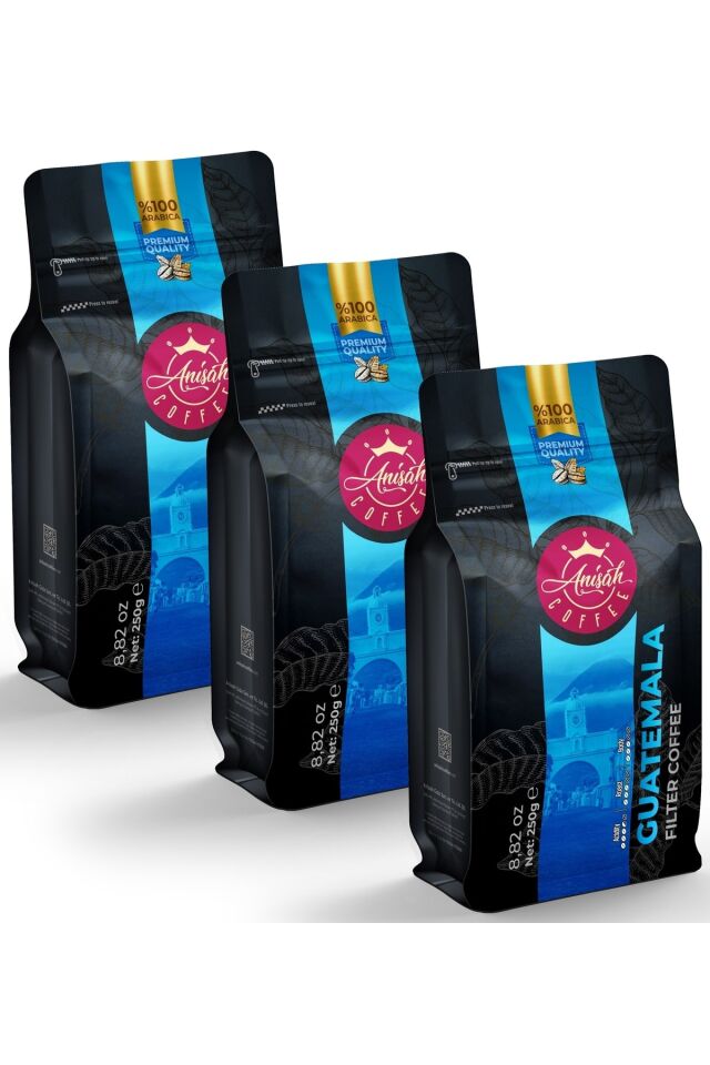 Anişah Guatemala Filtre Kahve Öğütülmüş 3 x 250 Gr - 3'lü Paket